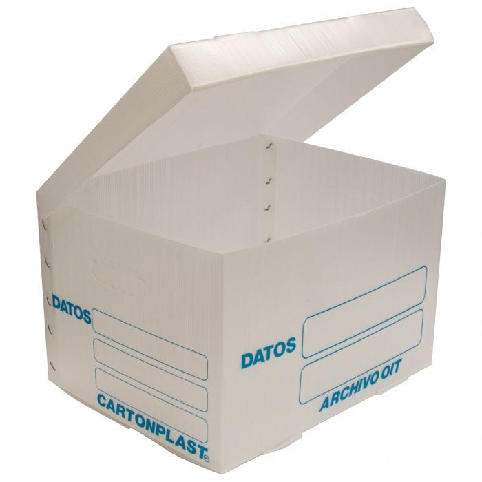 Caja Para Archivo Plástico CartonPlast Carta 38.5X31X25 CMS. Tapa Pieza - Ryssa Papelerías